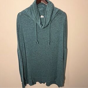 Zenana Outfitters Teal Cowlneck Sweater